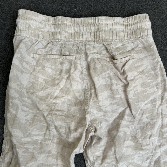 Athleta Pants Womens 4 Beige Cabo Tide Linen Jogger Camo Elastic Waist Pockets - Picture 6 of 13